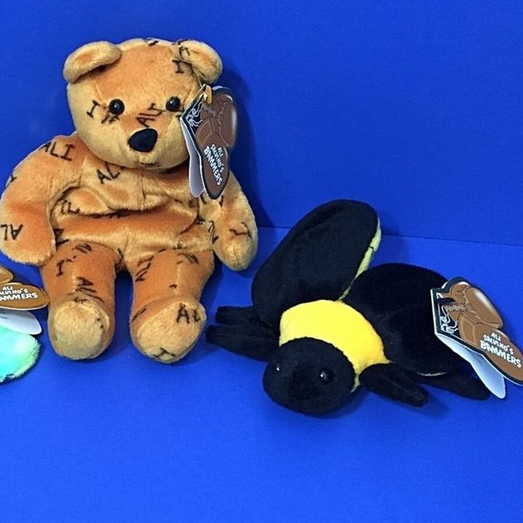 Muhammad Ali Salvinos Bammers Bear Butterfly Bee 1999 Boxing Bean Bag Plush Tags - Picture 2 of 12